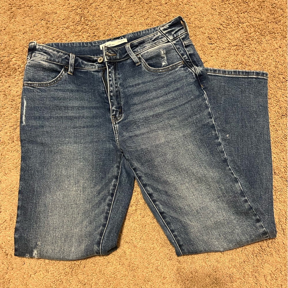 KanCan Dark Blue Straight Jeans - Picture 1 of 7